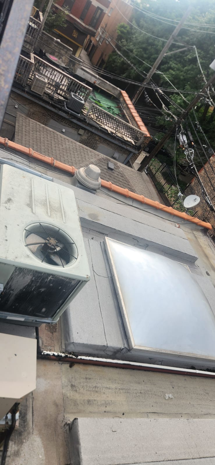 Condenser units on rooftop